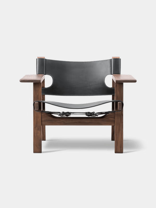 FAUTEUIL BAS BOIS ET CUIR 002