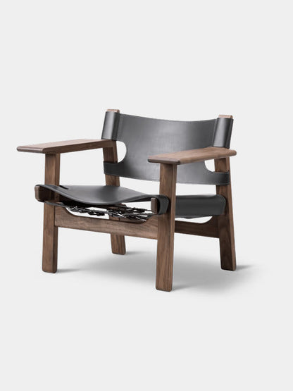 FAUTEUIL BAS BOIS ET CUIR 002
